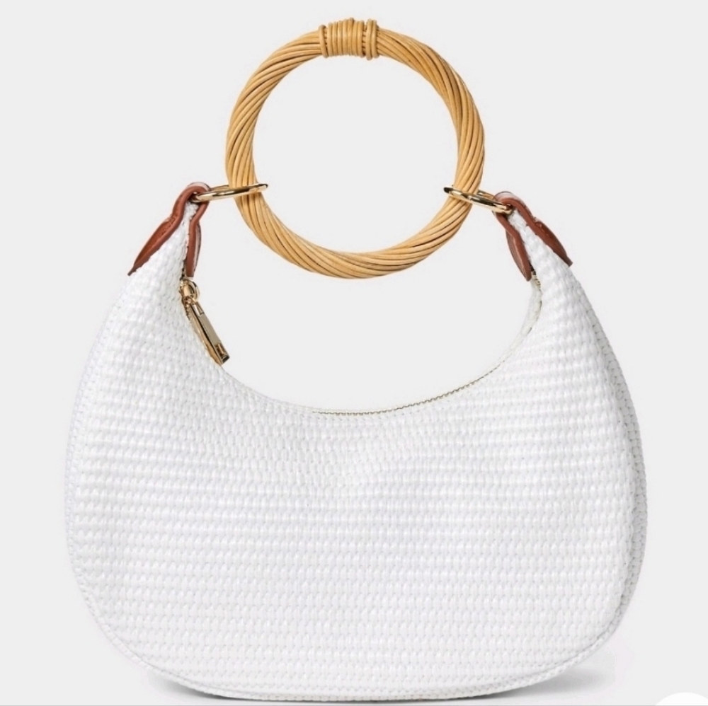 Straw Bracelet Bag - White - BNWT